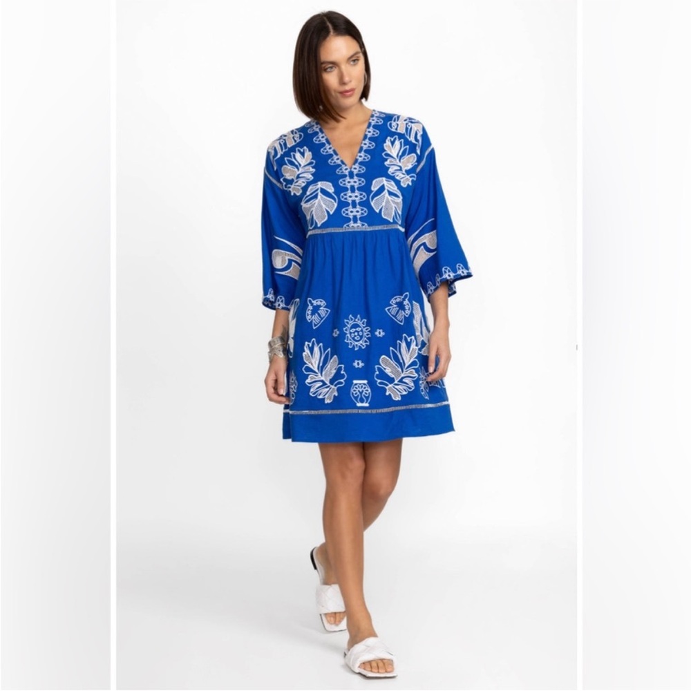 NWT Johnny Was Oversized Jade Barbara Mini Dress in Baleine Blue M - Picture 3 of 9